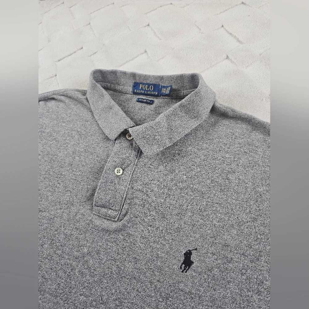 Polo by Ralph Lauren Classic Fit Polo Shirt Mens 2XL Solid Gray Formal Preppy